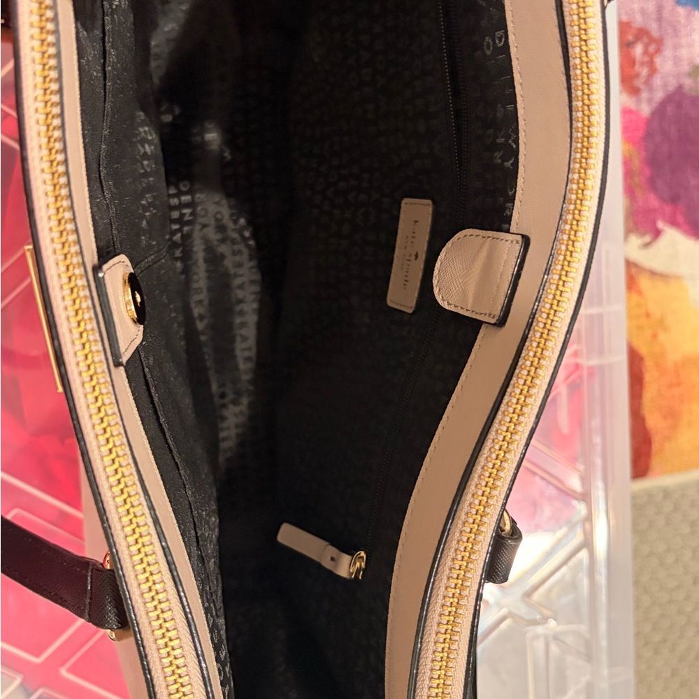 kate spade Blush Pink and Black Saffiano Satchel - Picture 6 of 9